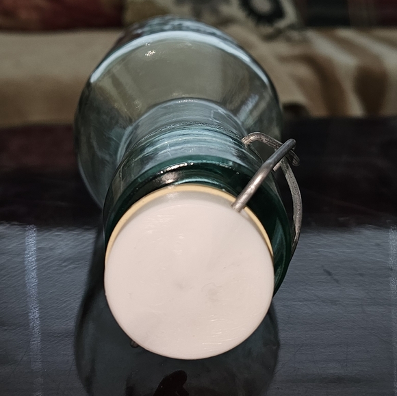 LARGE 12” Vintage, Absolutely Pure Milk, Embossed Cow, Glass Milk Jug With Cap - Picture 4 of 5